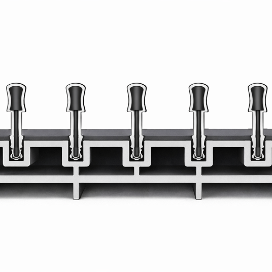 Dolna szyna 5 torowa do systemu przesuwnego bezramowego