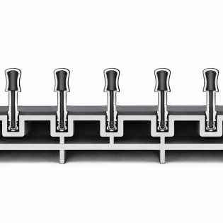Dolna szyna 5 torowa do systemu przesuwnego bezramowego